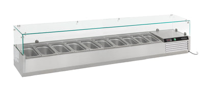 Kühlaufsatzvitrine für 10 x GN 1/4 Behälter