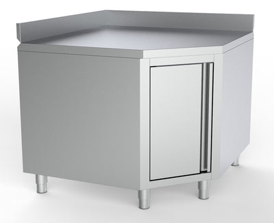 Eck-Arbeitstisch mit Tür / mit Aufkantung / 1000 × 1000 mm / für 600-mm-Tische / Combisteel