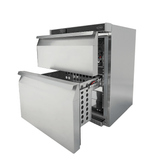 Edelstahl Kühlschrank / Tischmodell / 2 Schubladen / 101 L / Combisteel