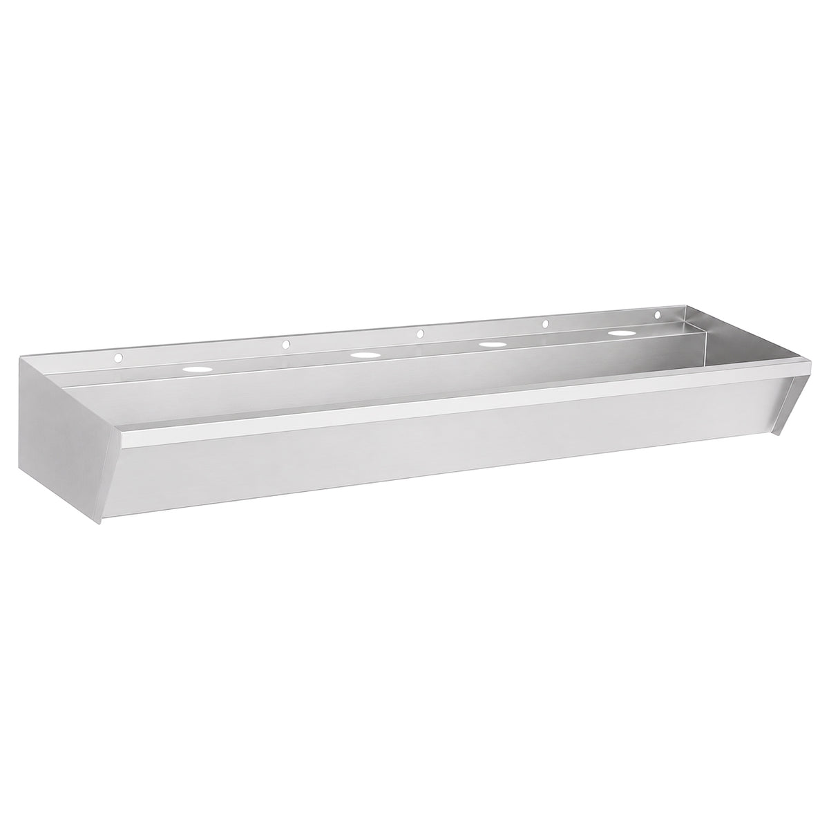 Edelstahl-Handwaschbecken / 1800 × 360 × 135 mm / 4 Armaturplätze / Combisteel