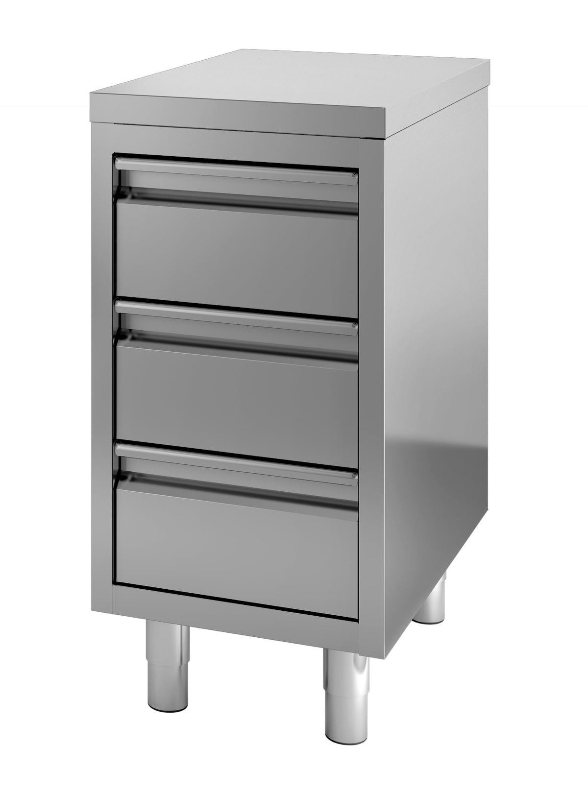 Arbeitstisch mit Schubladen / ohne Aufkantung / 600 × 700 mm / Combisteel