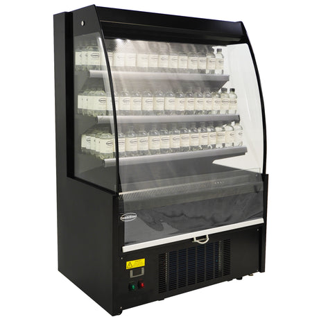 Wandkühlregal mit Nachtrollo 290 L Schwarz / Combisteel