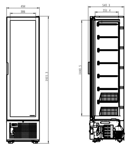 ФРИЗЕР С 1 СТЪКЛЕНА ВРАТА 221Л