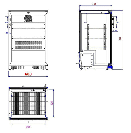 Combisteel Barkühler Schwarz / 1 Tür