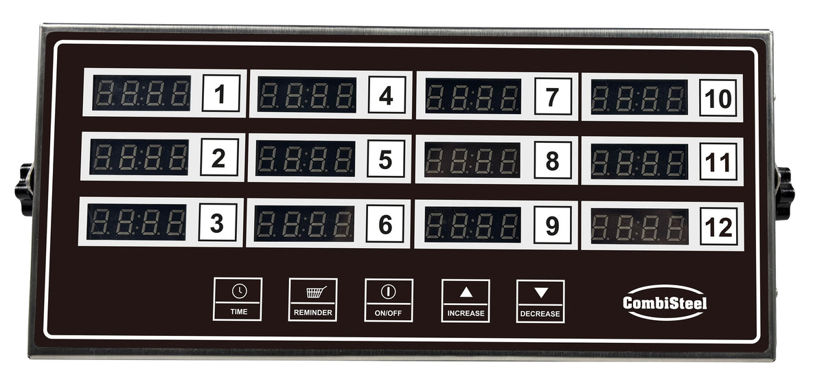 Digitaler Küchentimer / DKT-12 / 12 Kanäle / 300 × 135 × 36 mm / Combisteel