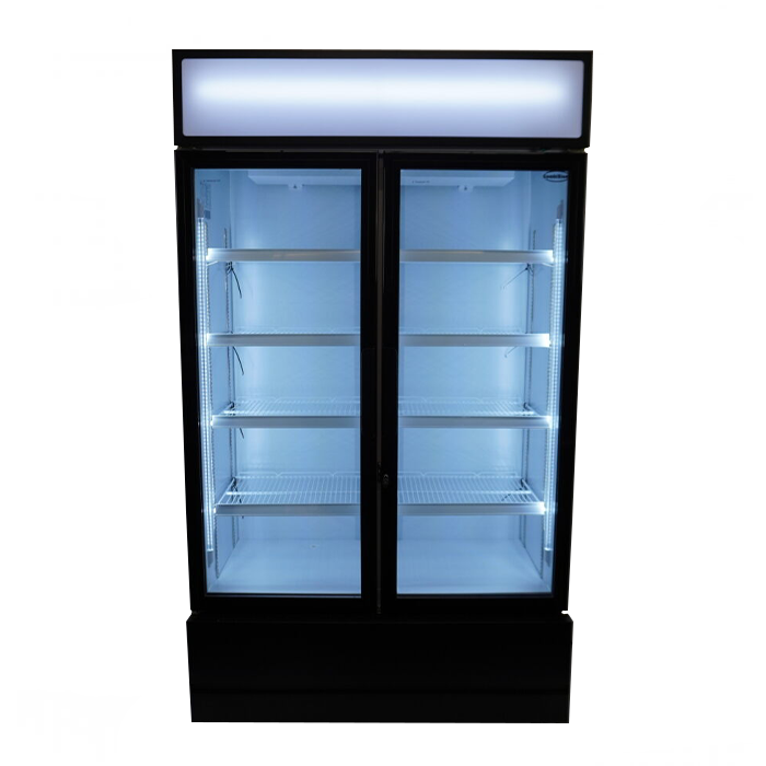 Getränkekühlschrank mit 2 Glastüren Weiß FCU-750