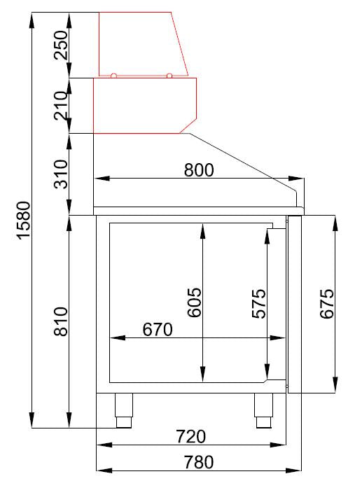 Pizzatisch / 3 Türen / 615 L / Combisteel