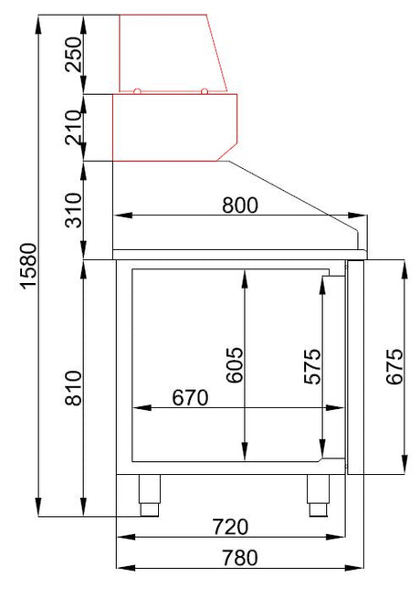 Pizzatisch / 3 Türen / 615 L / Combisteel