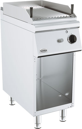 Gas-Lavasteingrill BASE 900 / 400 mm / 9 kW / Freistehend / Combisteel – für professionelle Gastronomie
