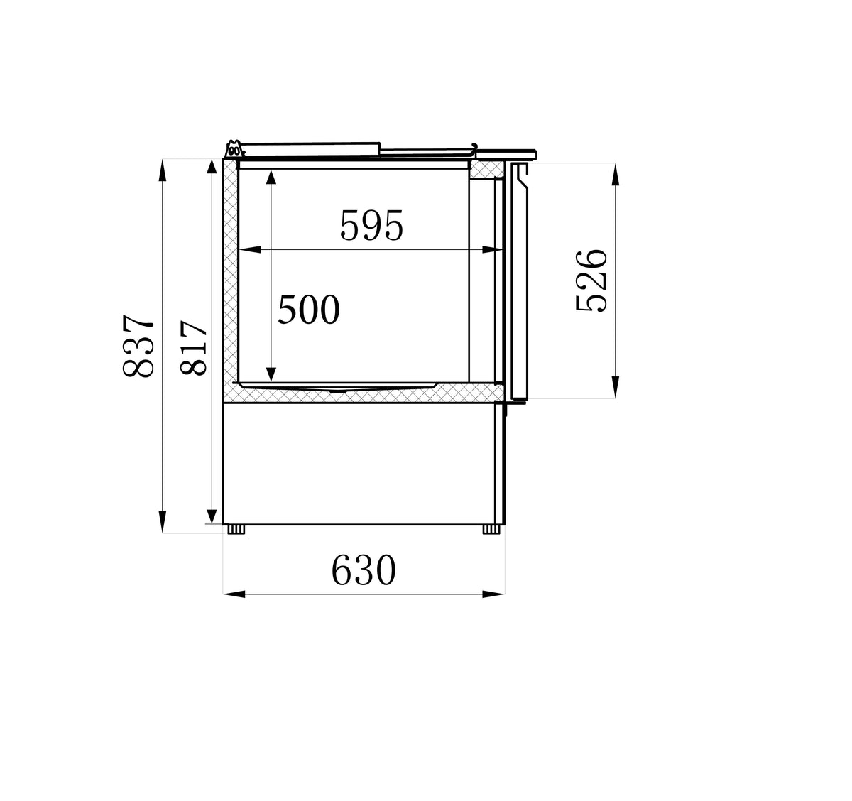 Saladette / 3 Türen / 4x 1/1 GN / 368 L netto / Combisteel