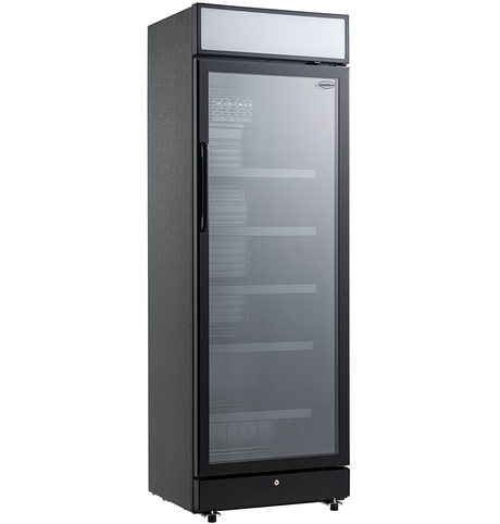 Kühlschrank 1 Glastür Schwarz 400 Liter