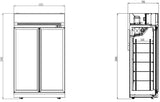 Tiefkühlschrank 2 Glastüren Schwarz INS-1000F BL