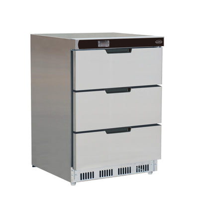 Edelstahl Kühlschrank mit 3 Schubladen 101