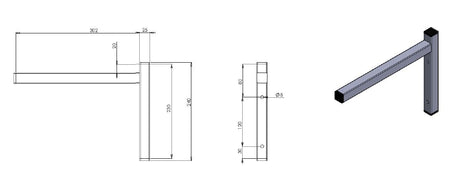 Edelstahl Konsole / fest einzeln / 300 / Serie 7412 / Combisteel