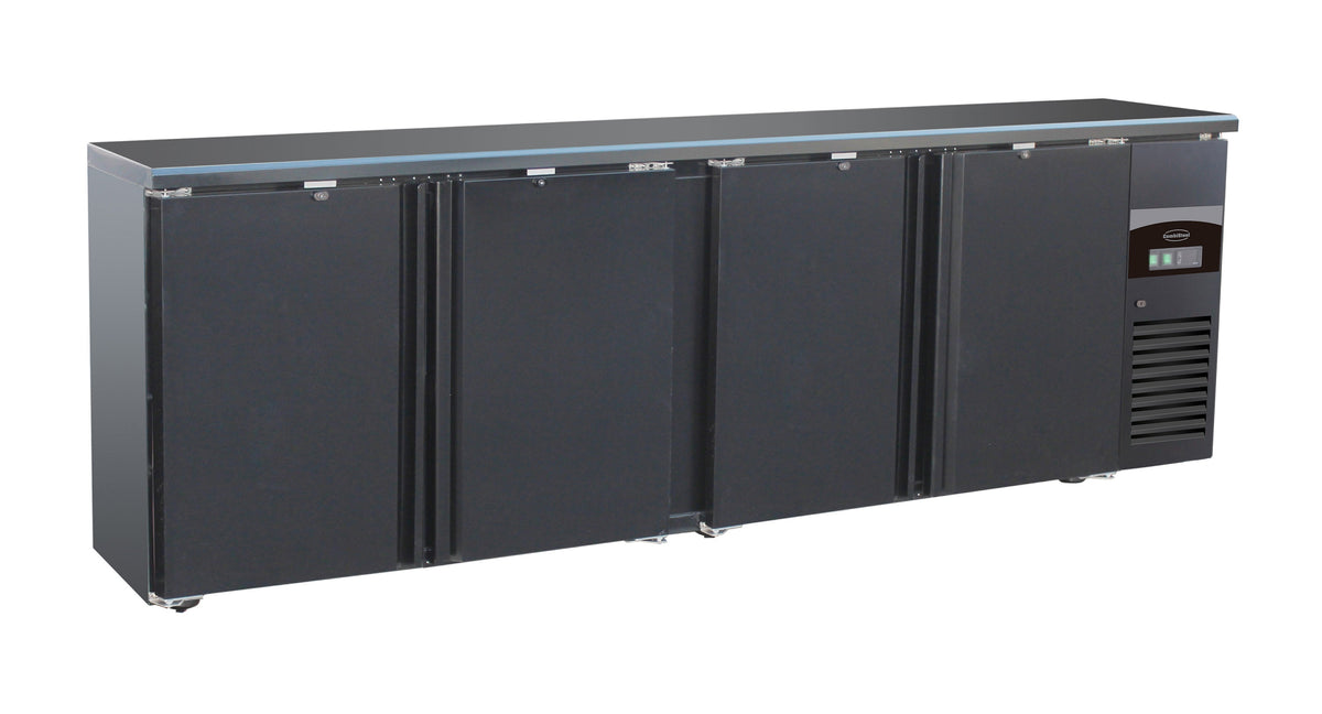 Barkühler 698 L mit 4 Türen / Schwarz / Combisteel