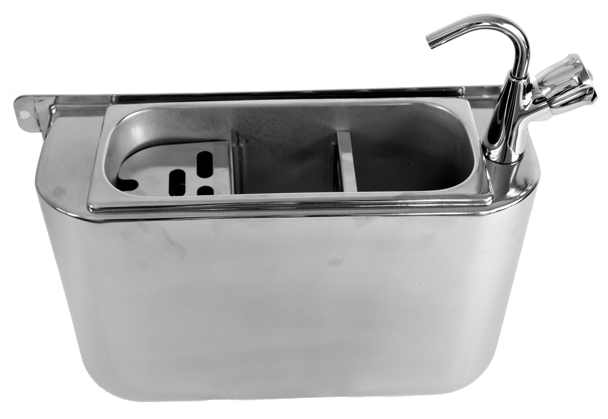 Eisportioniererspülbecken / mit Wasserhahn / 410 × 120 × 270 mm / Combisteel