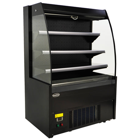 Wandkühlregal mit Nachtrollo 290 L Schwarz / Combisteel