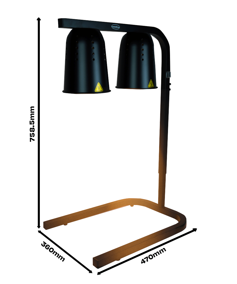 Tisch-Wärmelampe / 2 Lampen / Schwarz / 0,5 kW / 230 V / Combisteel