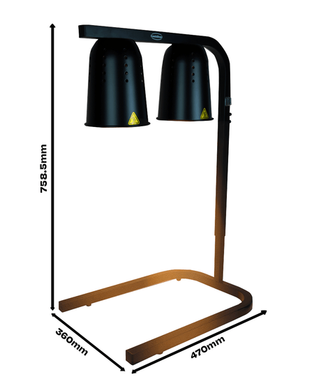 Tisch-Wärmelampe / 2 Lampen / Schwarz / 0,5 kW / 230 V / Combisteel