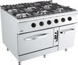 Gasherd Base 900 mit 6 Brennern und Gasbackofen von Combisteel