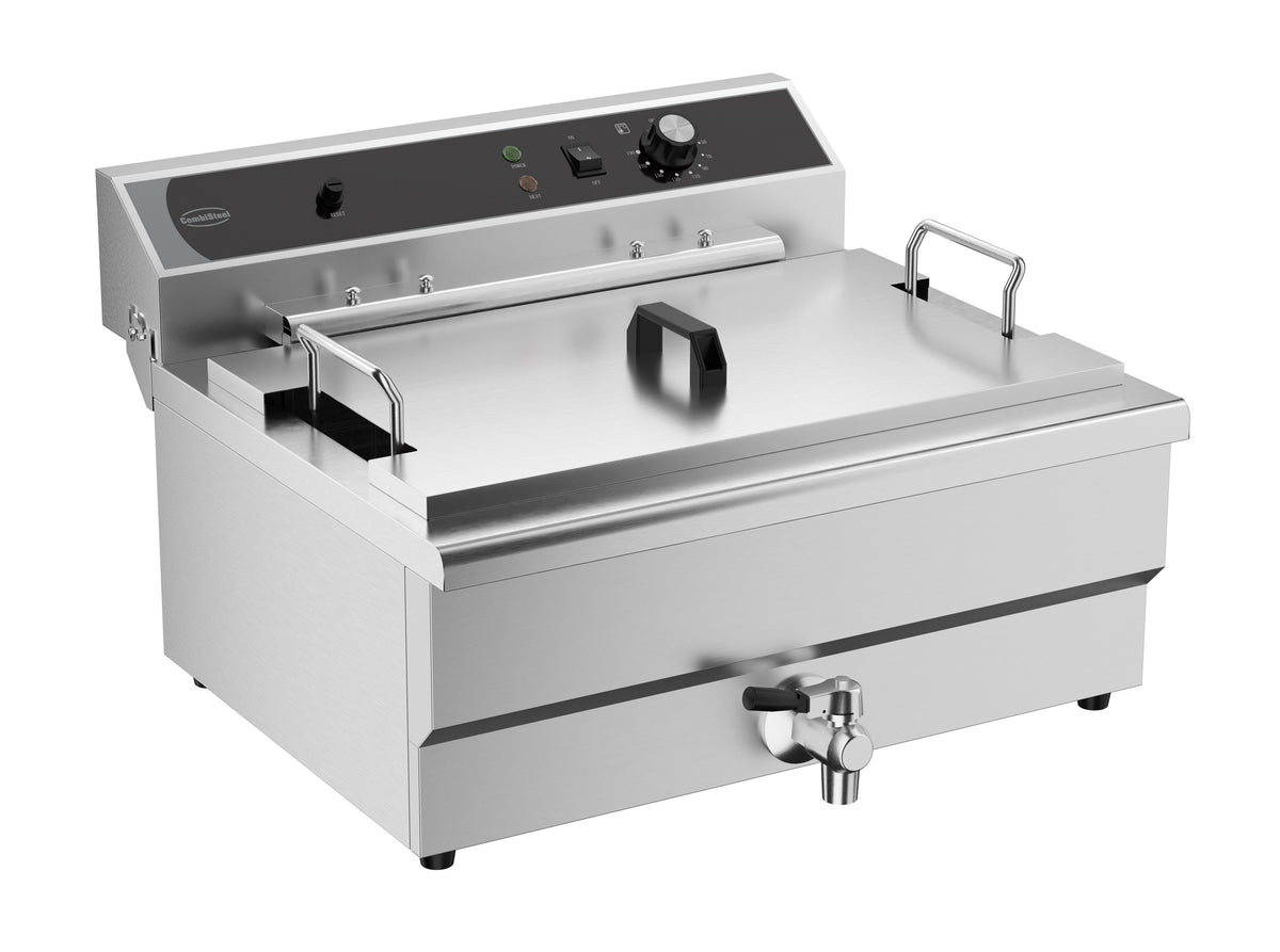 Elektrische Tischfritteuse 25 L mit Ablassventil / Combisteel