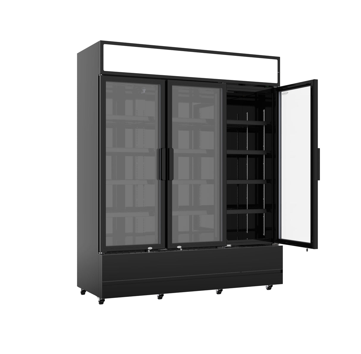ХЛАДИЛНИК С 3 СТЪКЛЕНИ ВРАТИ ЧЕРЕН FCU-1200 BL