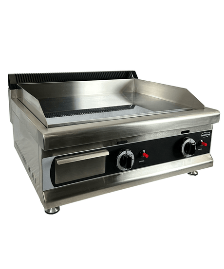 Gas-Grillplatte / Chrom glatt / 800 mm / 6 kW / Combisteel – professionelle Gas-Grillplatte für Gastronomie