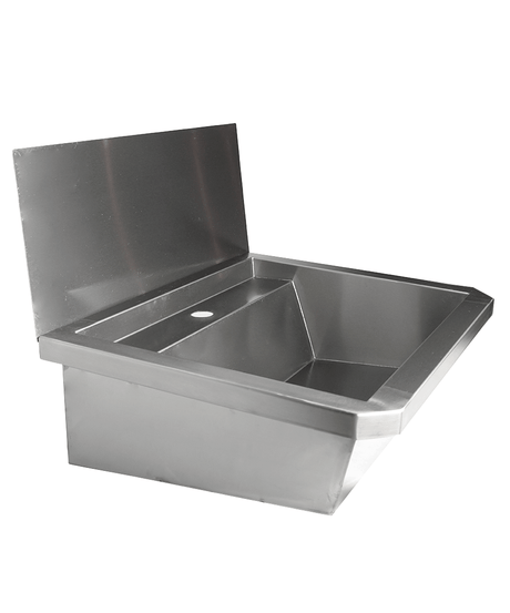 Edelstahl-Handwaschbecken / 600 mm breit / 1 Armaturplatz / Combisteel