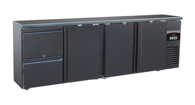 Combisteel Barkühler Schwarz / 3 Türen & 2 Schubladen