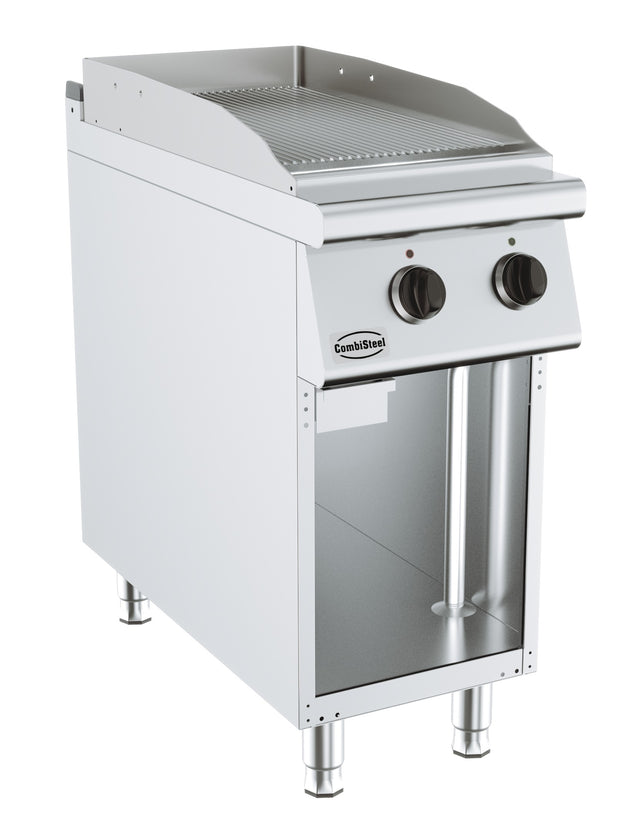 Elektrische Grillplatte BASE 900 / Gerillt / 400 mm / 6 kW / 400 V / Freistehend / Combisteel – elektrische Grillplatte für Gastronomie