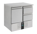 Kühltisch / 1 Tür + 2 Schubladen / 257 L / Combisteel