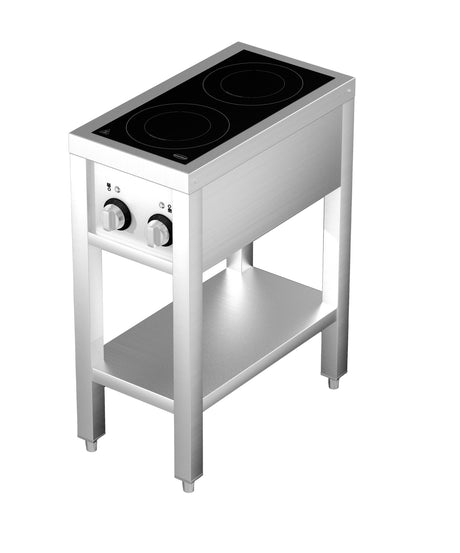Induktionsherd mit 2 Zonen und offenem Unterbau von Combisteel – Produktansicht 2