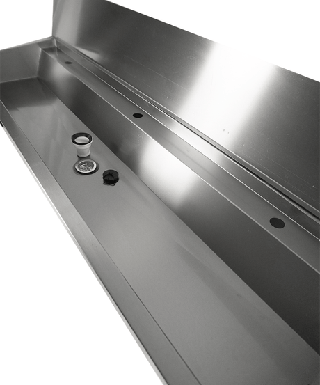 Edelstahl-Handwaschbecken / 1800 mm breit / 3 Armaturplätze / Combisteel
