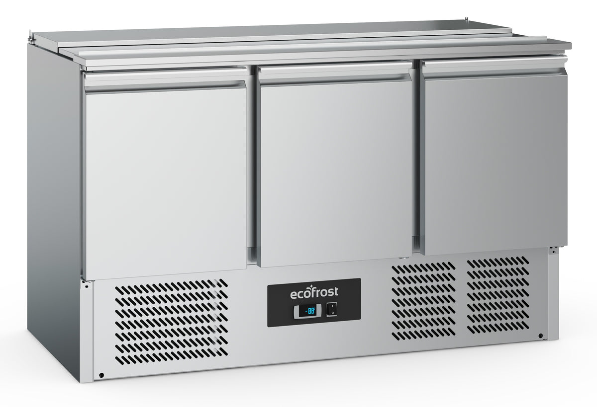 Saladette / 3 Türen / 4x 1/1 GN / 368 L / Combisteel