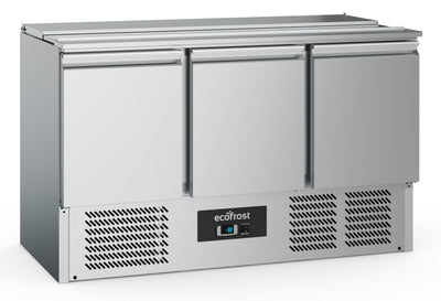 Saladette / 3 Türen / 4x 1/1 GN / 368 L / Combisteel