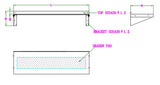 Edelstahl Wandbord / mit Konsolen / 1000 × 300 × 190 mm / Combisteel