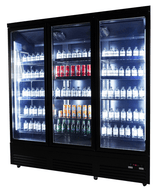 Getränkekühlschrank 3 Glastüren SCHWARZ CEB-1600R BL