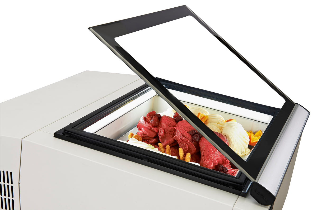 Speiseeisvitrine Tischmodell Bedienungsseite / Weiß / Combisteel