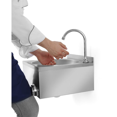 Handwaschbecken mit Kniebedienung / 400 × 400 × 240 mm / Combisteel