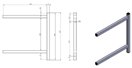 Edelstahl Konsole / fest doppelt / 400 / Serie 7412 / Combisteel