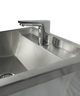 Edelstahl-Handwaschbecken / 600 mm breit / 1 Armaturplatz / Combisteel