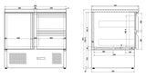 Kühltisch / 1 Tür + 2 Schubladen / 257 L / Combisteel