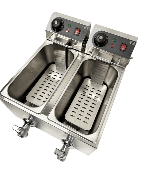 Elektrische Tischfritteuse 2 × 4 L / 2 × 2 kW / Combisteel
