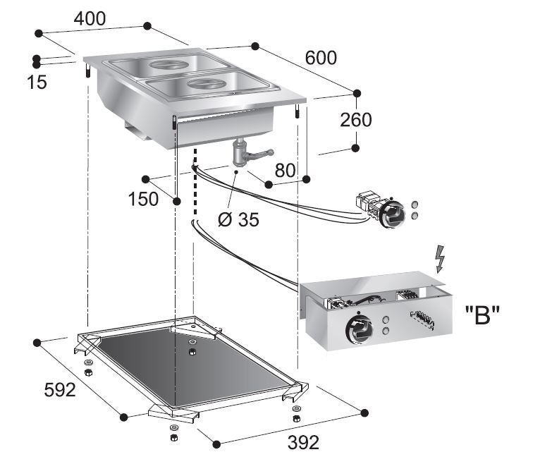 Bain-Marie Modul 2 kW 230 V von Combisteel – Produktansicht 2