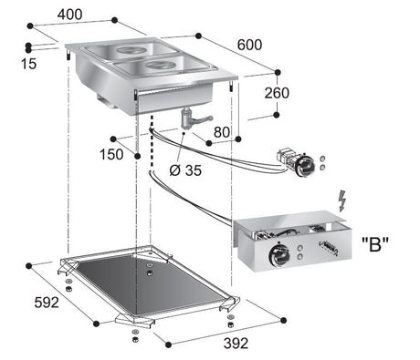 Bain-Marie Modul 2 kW 230 V von Combisteel – Produktansicht 2
