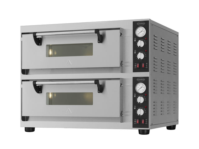 Elektrischer Combisteel Pizzaofen mit 2 Backkammern für 2 × 4 Pizzen Ø 30 cm