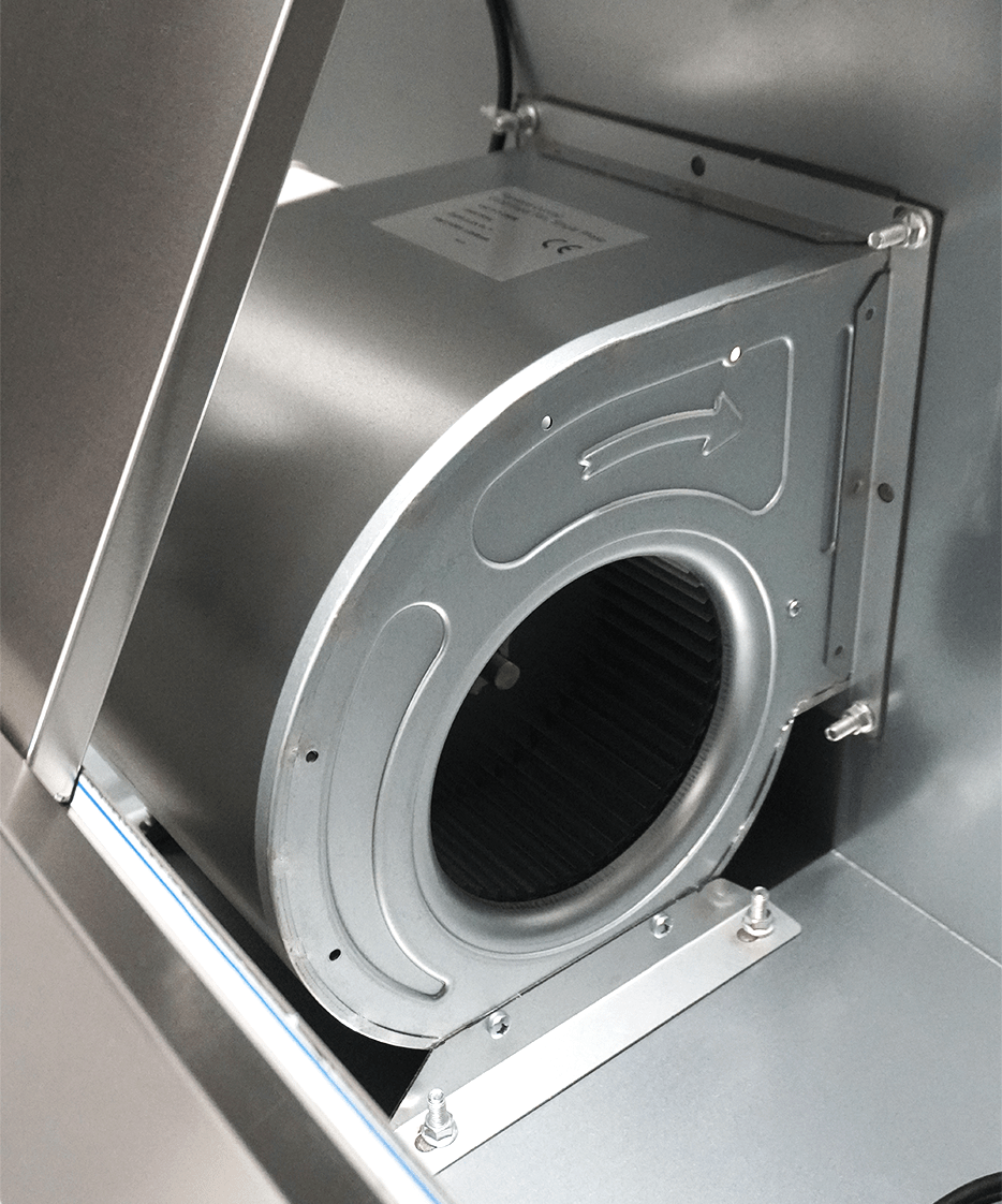 Wandhaube / mit Motor / 1200 × 900 × 450 mm / Combisteel