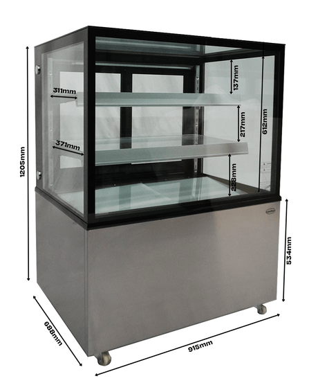 Kühlvitrine für Kuchen und Snacks 270 L