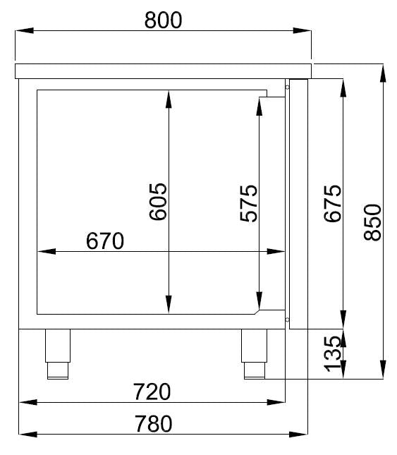 Bäckereikühltisch / 3 Türen / 615 L / Combisteel