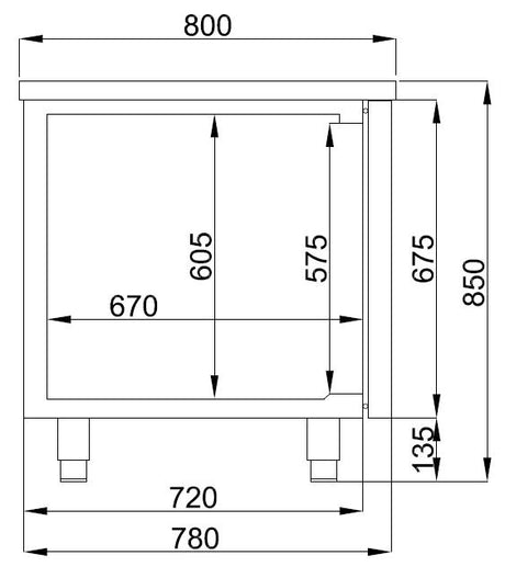 Bäckereikühltisch / 3 Türen / 615 L / Combisteel